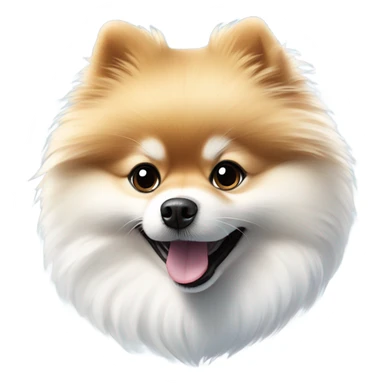 Pomeranian dog playing in the snow sticker