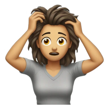 frustrated pulling hair sticker