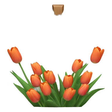 cross with tulips at base  sticker