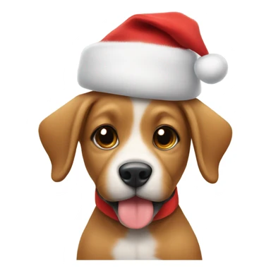 Puppy with Santa hat sticker