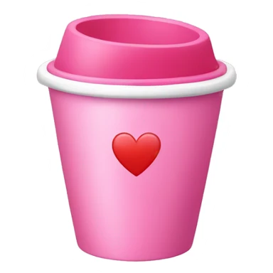 A pink Cup with a red and pink heart sticker