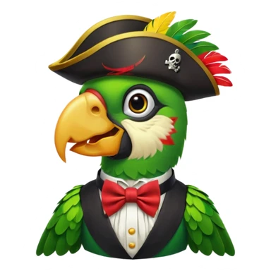 Pirate parrot wearing bow tie sticker