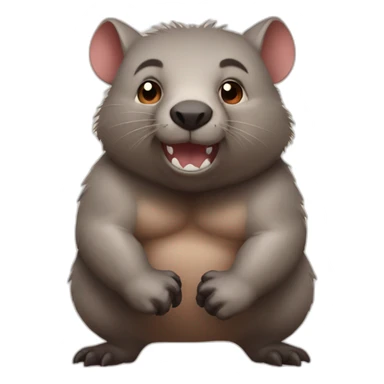 wombat with muscles biceps sticker