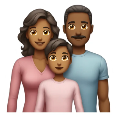 family with two boys one girl and their parents sticker