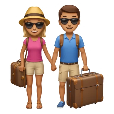 photorealistic tourists with a suitcase sticker