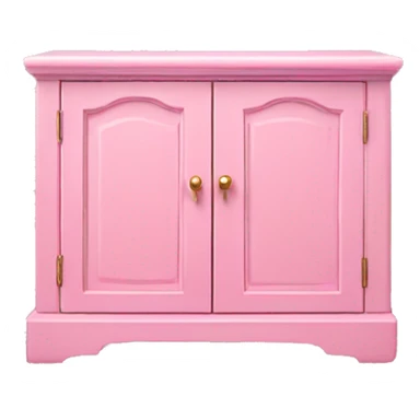 Realistic pink decorated floor cabinet  sticker