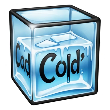 the word COLD  in graffiti in a ice cube sticker