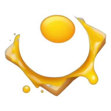 square egg with yolk spilling sticker