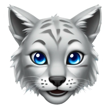Grey lynx male blue eyes growling sticker