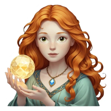 fantasy magic tarot card low poly ginger sticker