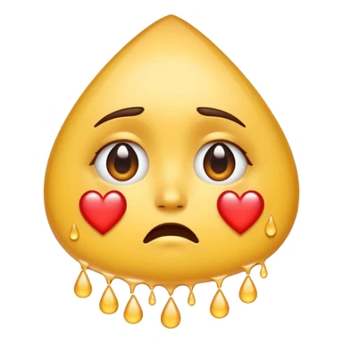 Heart eyes emoji with tears running down sticker
