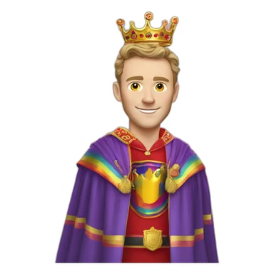 Jonathan Toews as a rainbow king with a royal robe on sticker