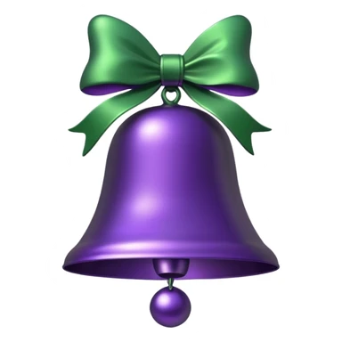  purple christmas bell with pine  sticker