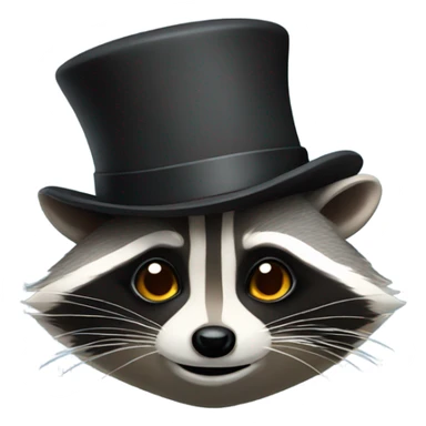 Raccoon with a top hat sticker