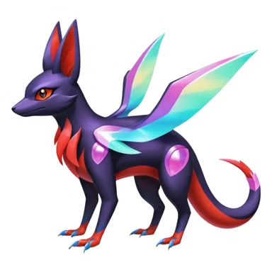  Shiny Colorful Iridescent Nargacuga-Latias-Umbreon-Noivern-Pokémon-Fakémon-fusion (full body) sticker