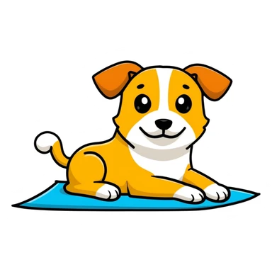 A dog sunbathing with a face that says, "What are you saying?" while he's getting sunburned because he doesn't put on sunscreen? sticker
