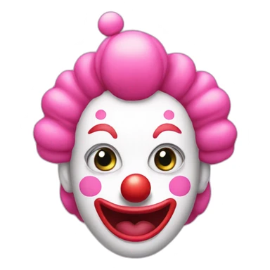 pink kawaii clown sticker