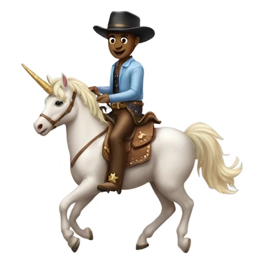 Cowboy riding a unicorn with a top hat sticker