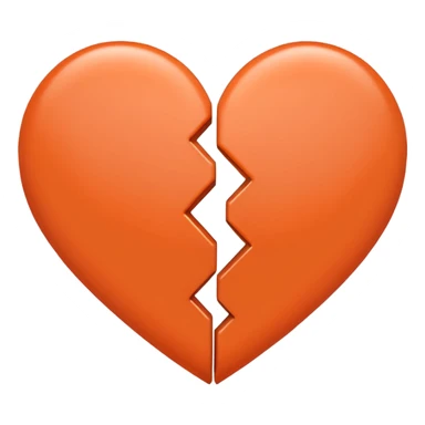 Make a half gray and half orange heart emoji (left is gray and right is orange) sticker
