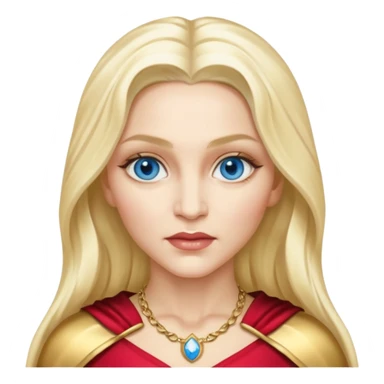 Madonna with blue eyes, long platinum blonde hair, gold outfit sticker
