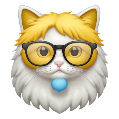 chat blanc à lunette opaque sticker
