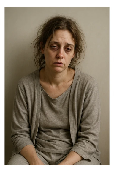 donna con stanchezza cronica distrutta e stanca sticker