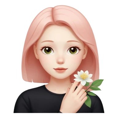 blushing with fingers sticker