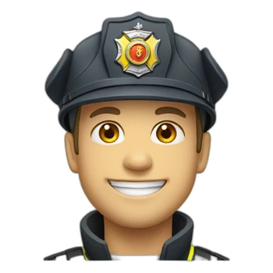 Ukrainian firefighter smile sticker