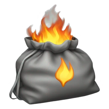 grey burning bag  sticker