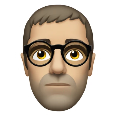 Liam Gallagher with circle tinted glasses on sticker