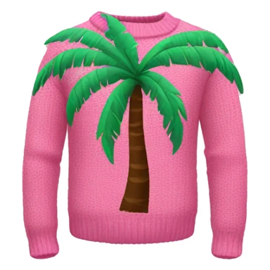 Pink sweater with a palm tree sticker