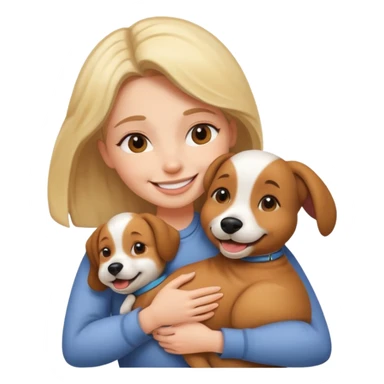Woman hugging dog sticker