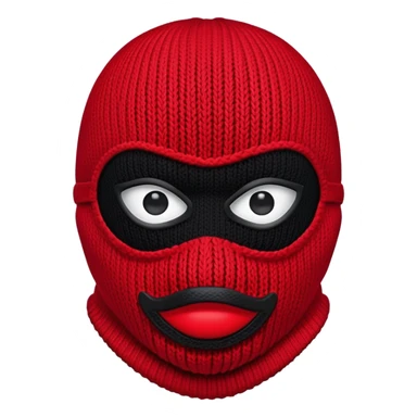 red and black ski mask sticker
