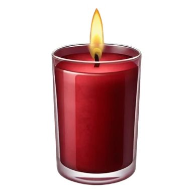 Dark red velvet candle in a glass sticker