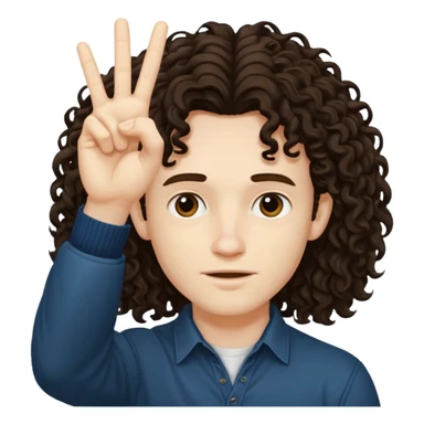 Eddie the freak from stranger things with his iconic hand sign like this "🤟" over his head sticker