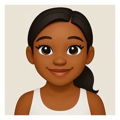 turn the second man in emoji style of the 1st image, match the facial features and match dressing style of the 2nd image, she is wearing white tank top lose sticker
