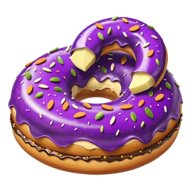 Donut with eggplant THROUGH it sticker