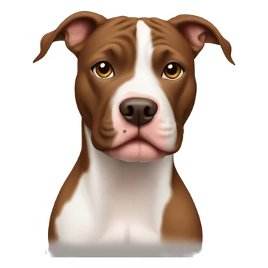 brown and white pit bull  sticker