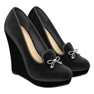 Black slippers with 3 inch wedge heels sticker