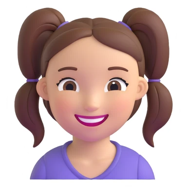 niña con coleta, expresión sonriente sticker