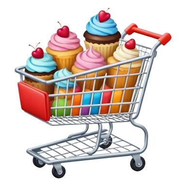 shopping cart with desserts sticker
