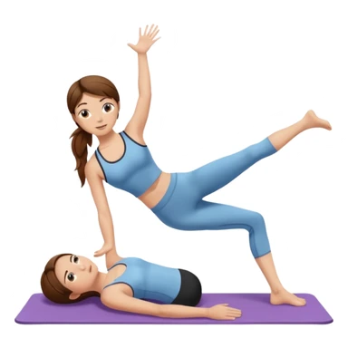Pilates girl brown hair sticker