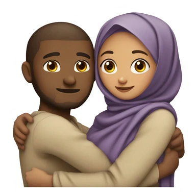 A brown skinned hijabi hugging a guy  sticker