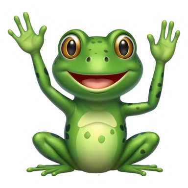 smiling frog waving sticker
