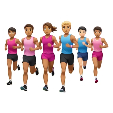 running crew in spring sakura season sticker
