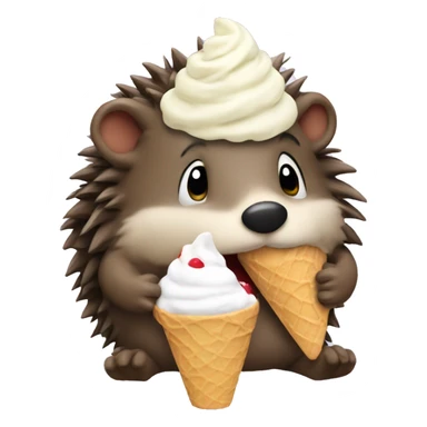 Hegehog eating ice cream  sticker