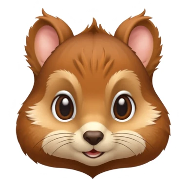 Squirrel face emoji with tail behind it sticker