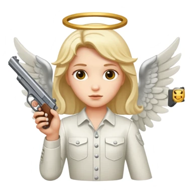 Angel con pistola sticker