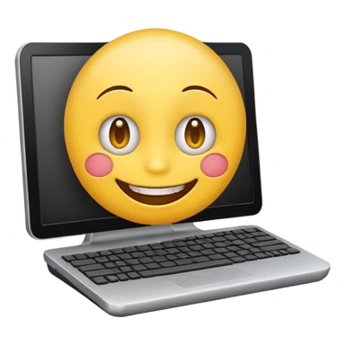funny emoji with computer sticker