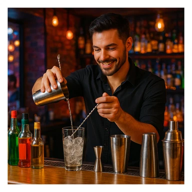 bartender mixing drinks sticker